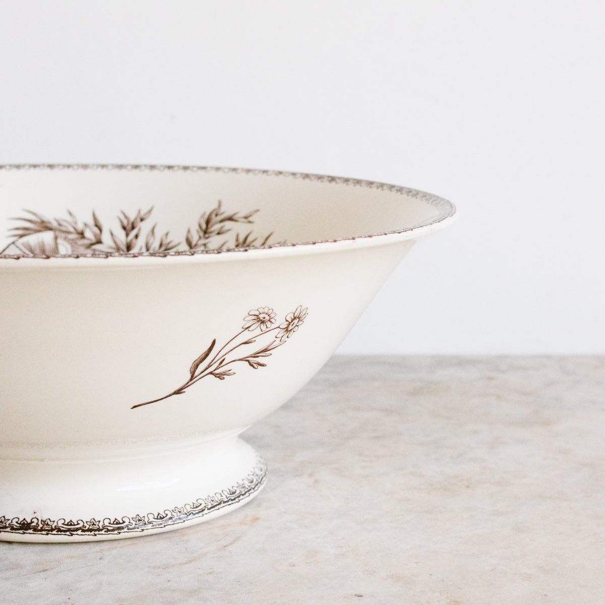Succursale Transferware Serving Bowl With Birds & Feathers - elsie green - The French Kitchen