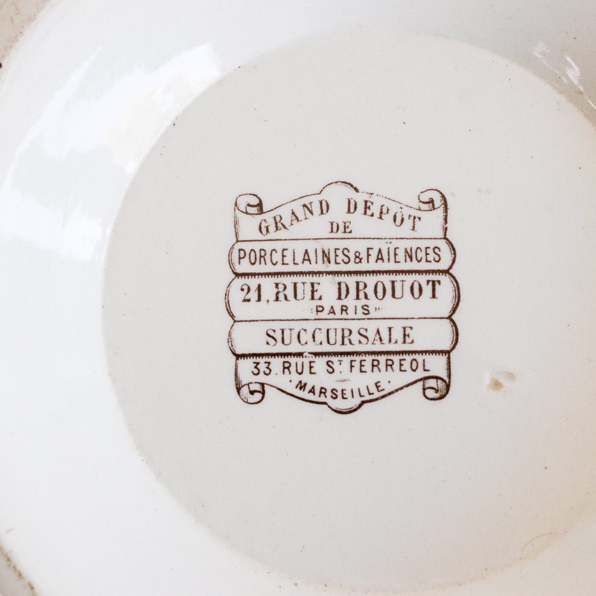 Succursale Transferware Serving Bowl With Birds & Feathers - elsie green - The French Kitchen