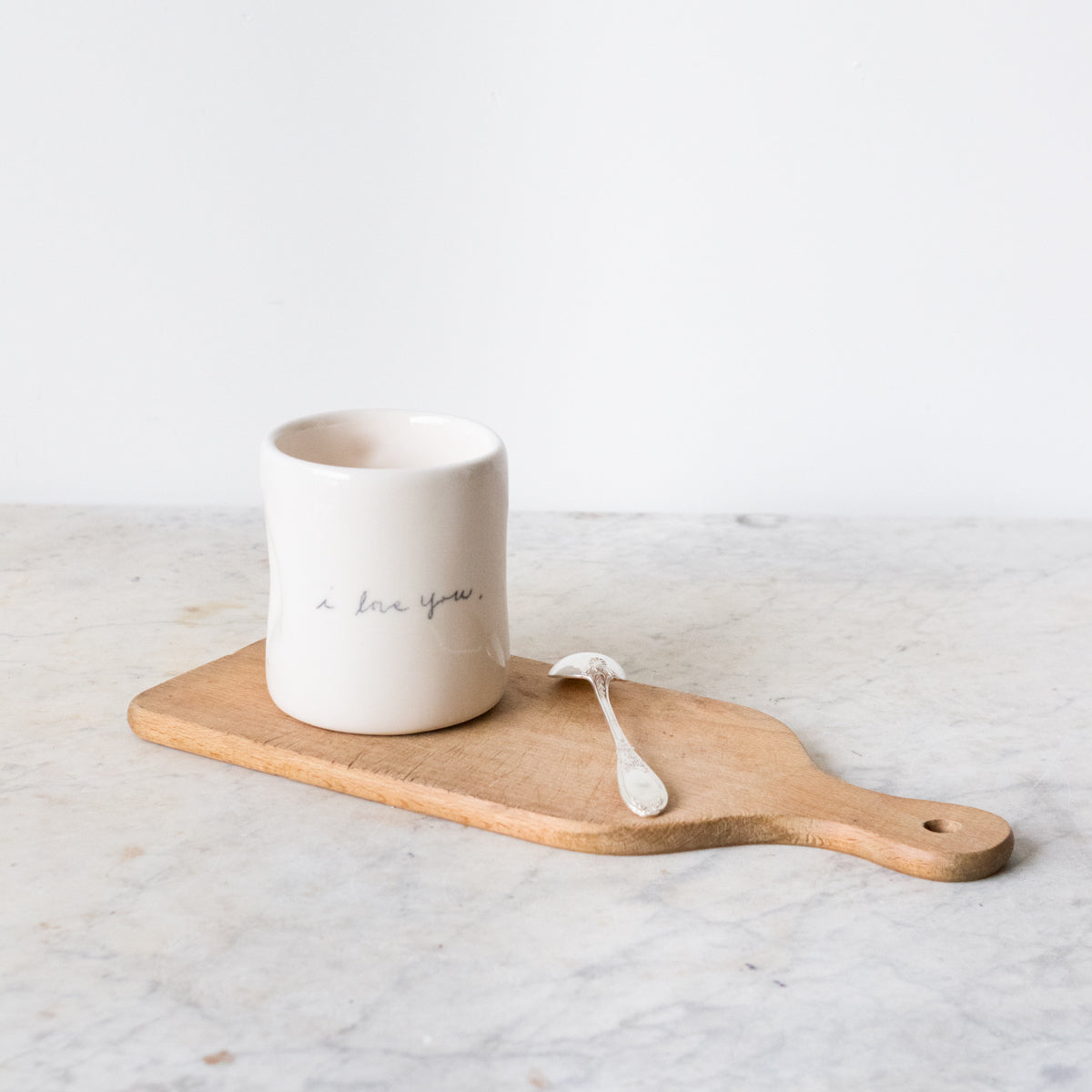 Carpe Diem Mug, Petite Bread Board & Silver Teaspoon - elsie green