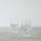 Vintage Engraved Glassware Set - Pairs - elsie green