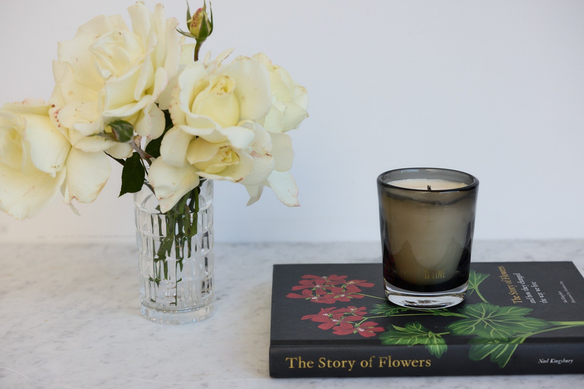 The Story of Flowers with Vintage Bud Vase and Tatine Scented Candle - elsie green - decor
