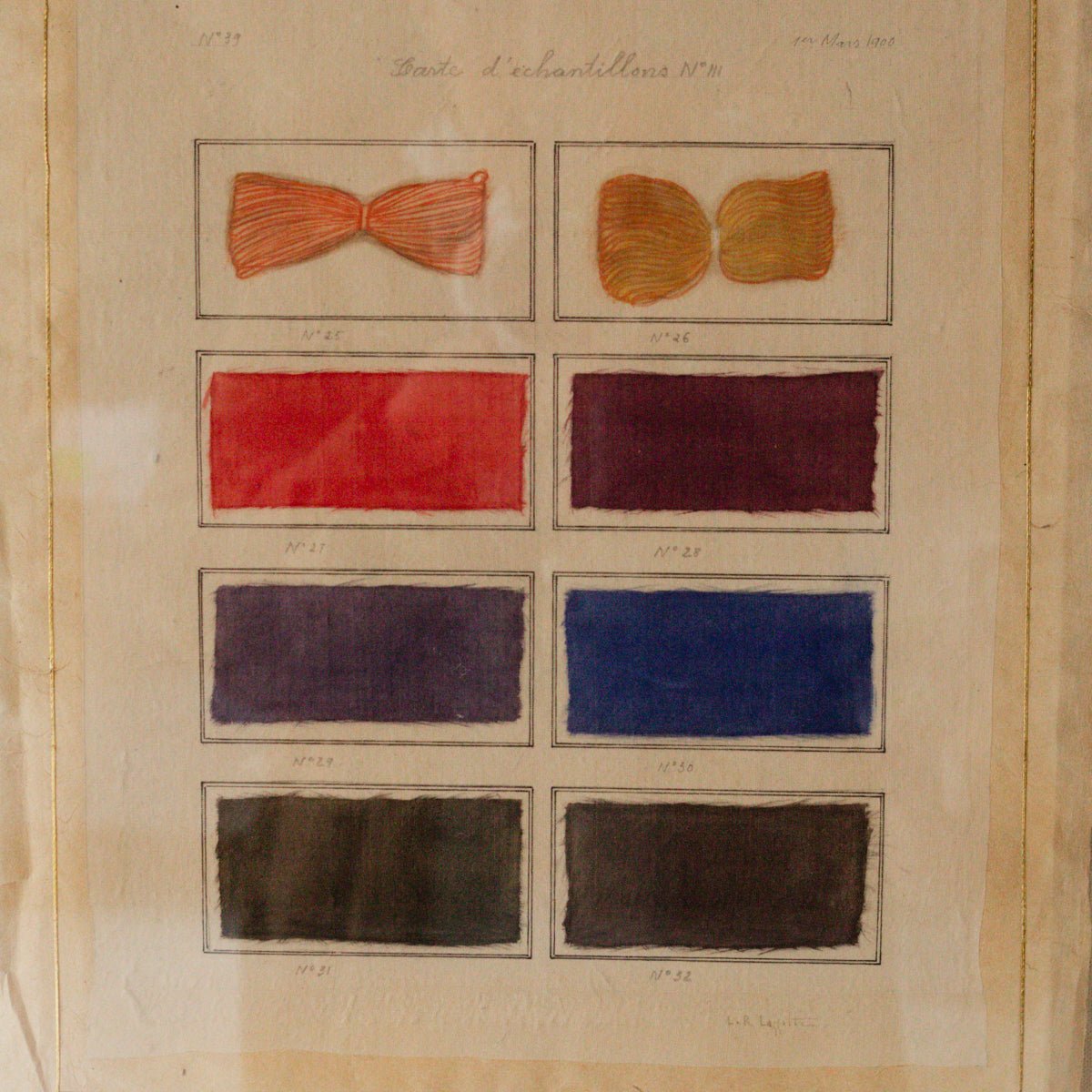 Thread Swatches Watercolor Painting | Dated 1895 - elsie green - art
