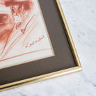 Three Figures in Conte Crayon Drawing - elsie green - art