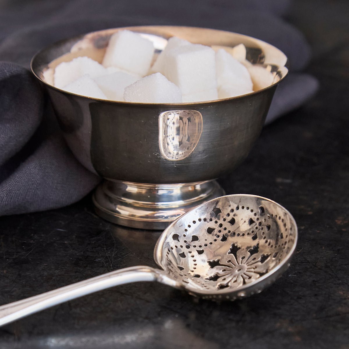 Tiffany and Co. Sterling Sugar Spoon and Paul Revere Silver Bowl | The Patrick Orbe Collection - elsie green - the french kitchen
