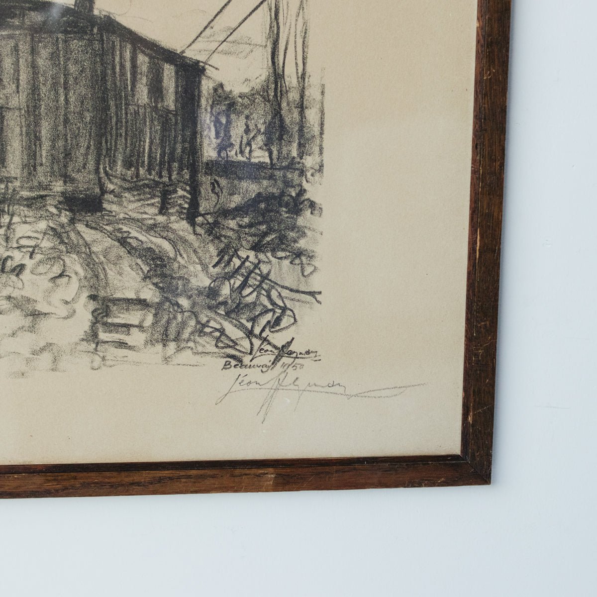 Train Car with Cathedral Drawing - elsie green - art