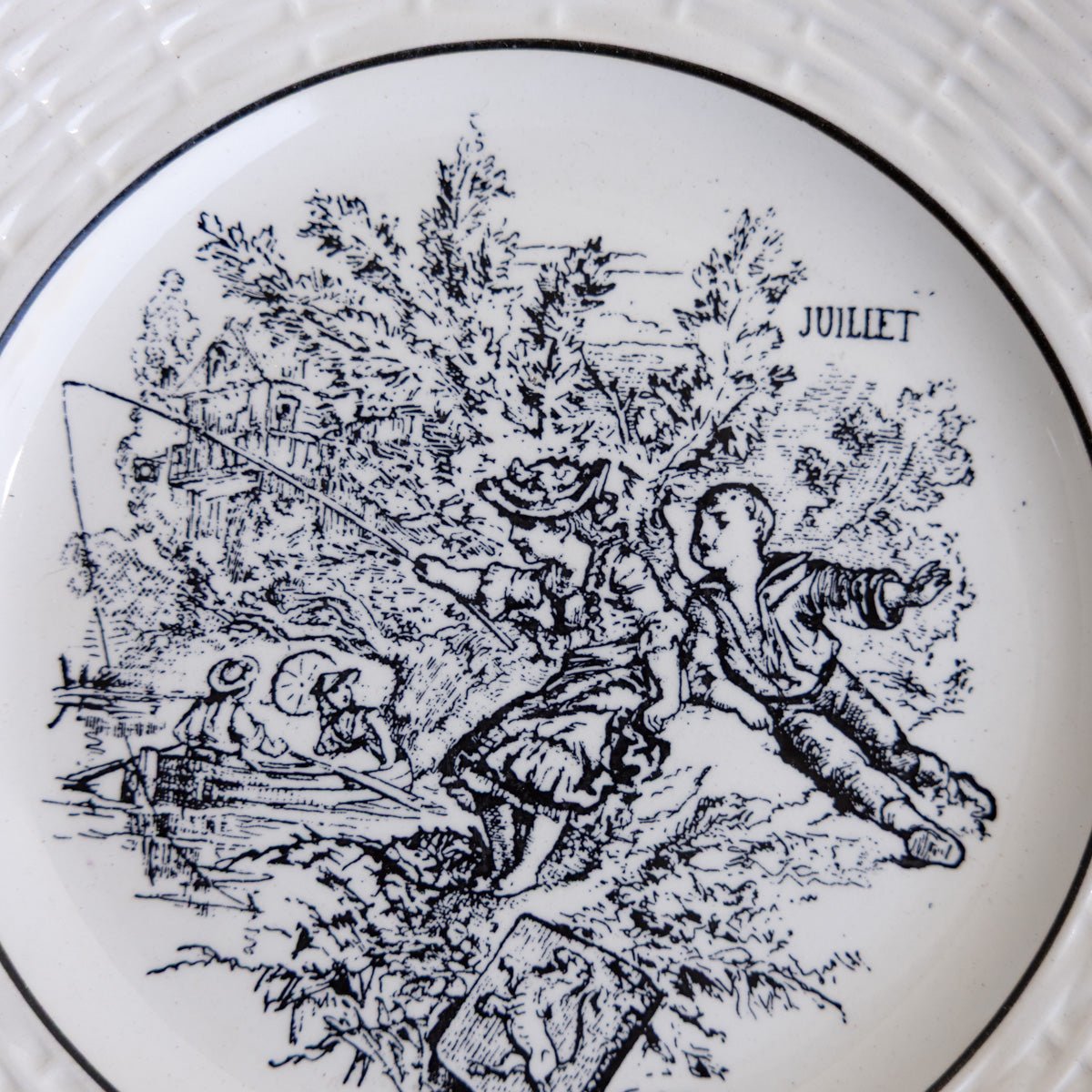 Transferware Les Mois Conversation Plate Set of 5 - elsie green - the french kitchen