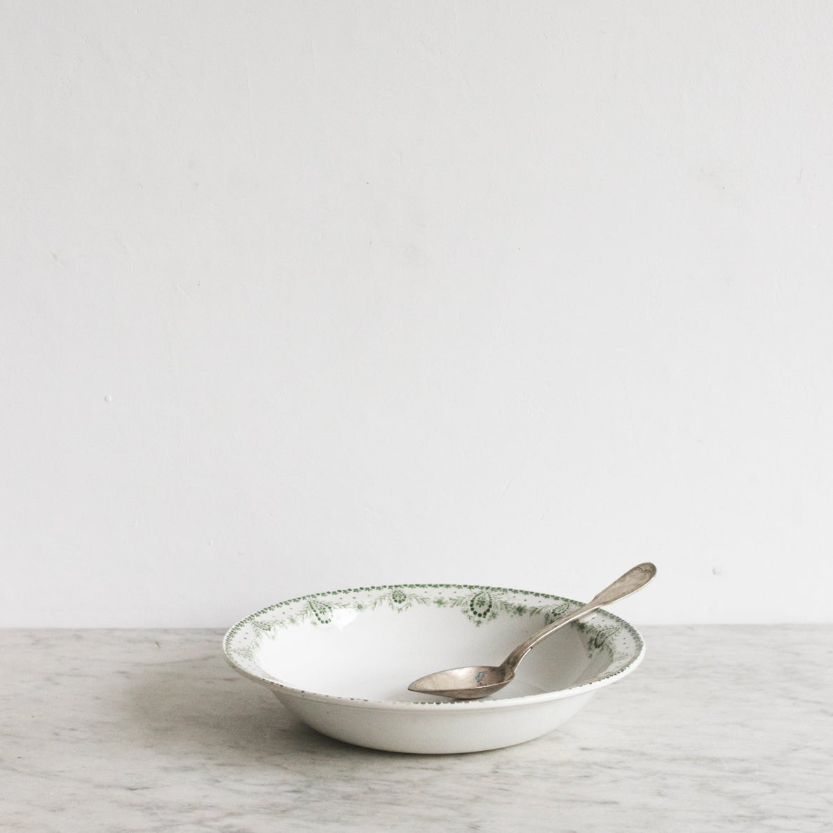 Transferware Serving Bowl with Silver Serving Spoon - elsie green - The French Kitchen