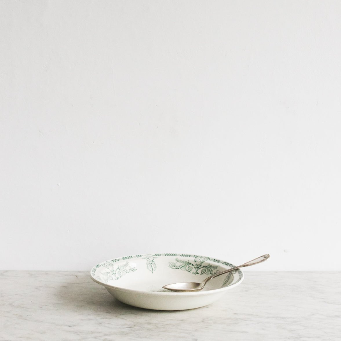 Transferware Serving Bowl with Silver Serving Spoon - elsie green - The French Kitchen