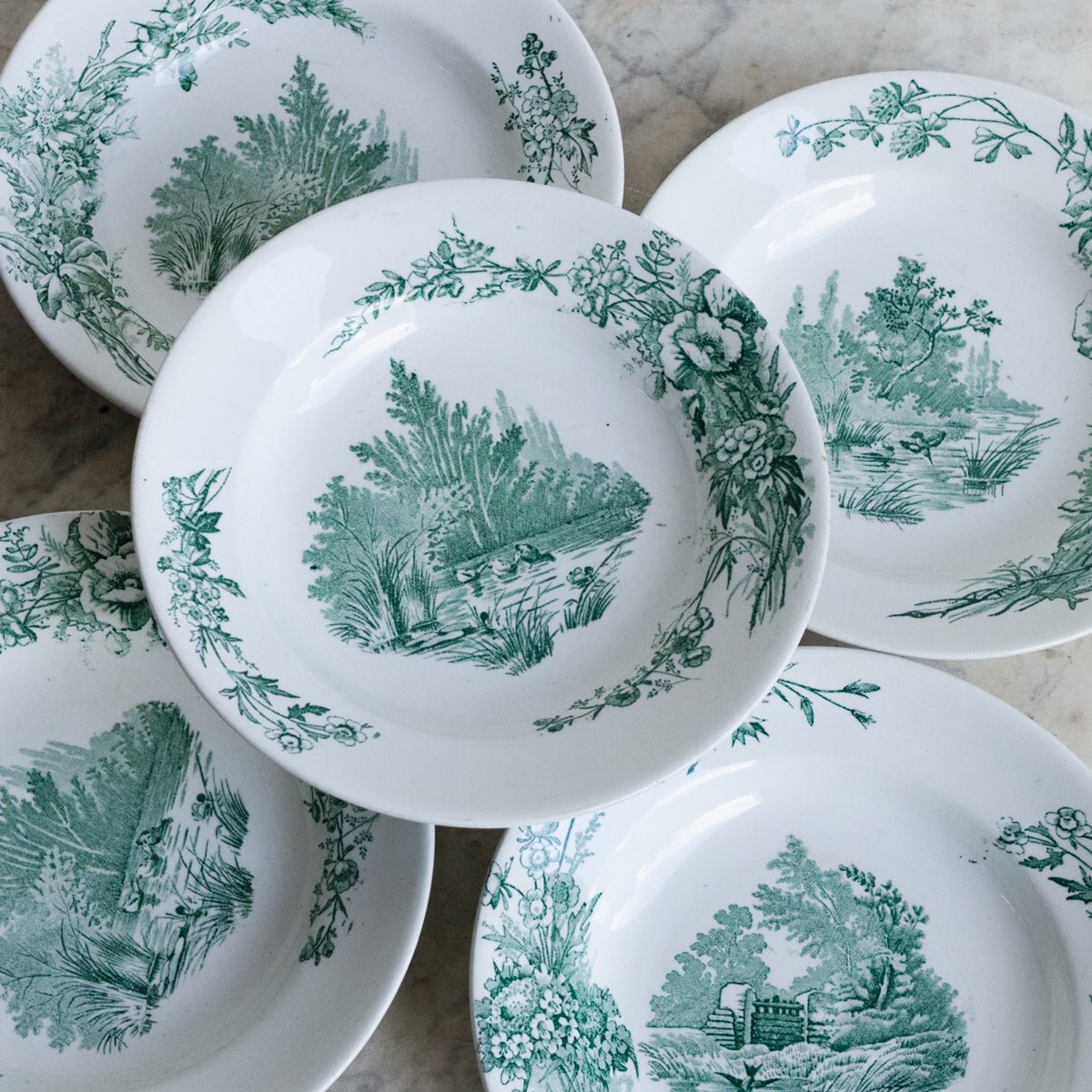 Transferware Soup Bowl With Ducks Set Of 6 - elsie green - The French Kitchen