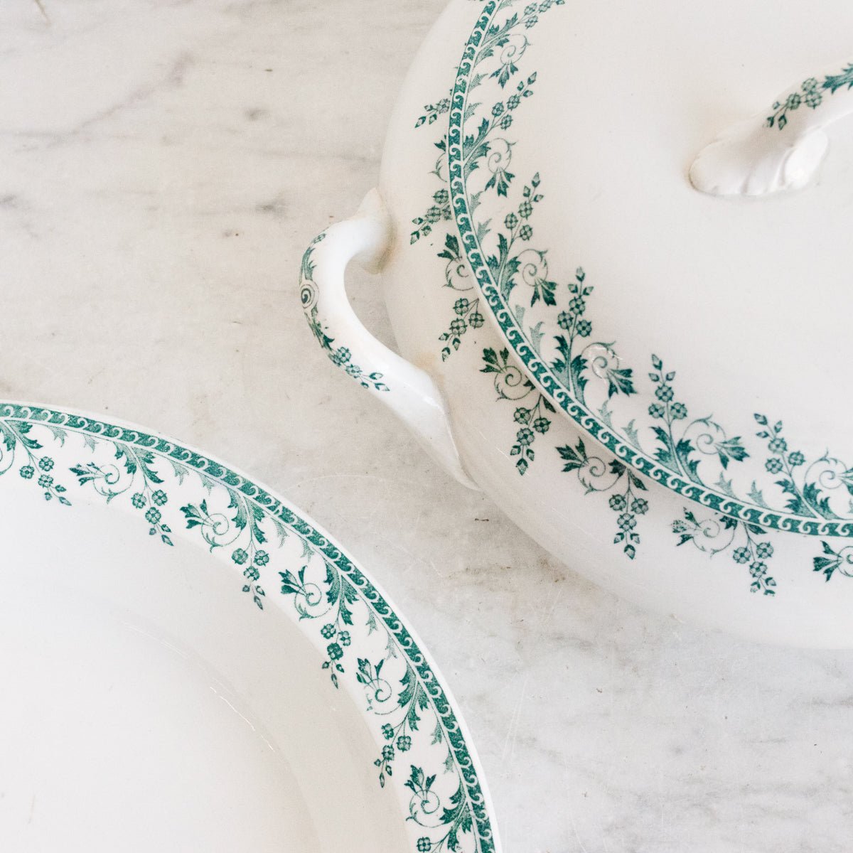 Transferware Tureen and Serving Bowl - elsie green - The French Kitchen
