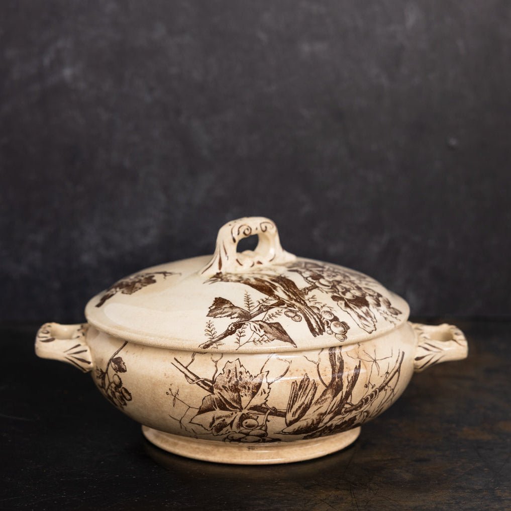 Transferware Tureen with Bird and Vines - elsie green - the french kitchen