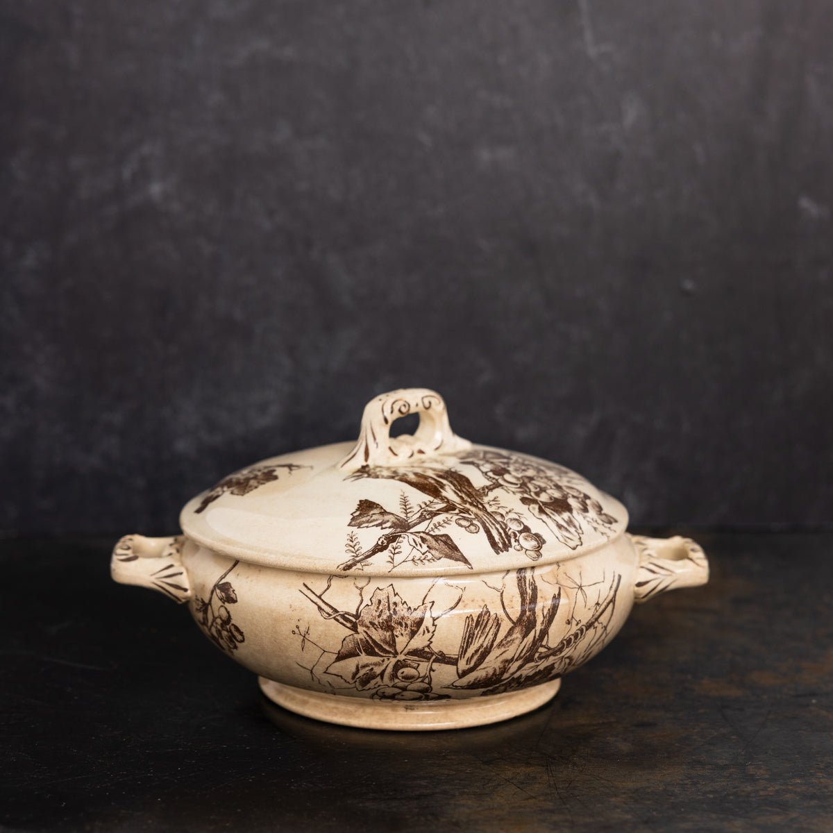 Transferware Tureen with Bird and Vines - elsie green - the french kitchen