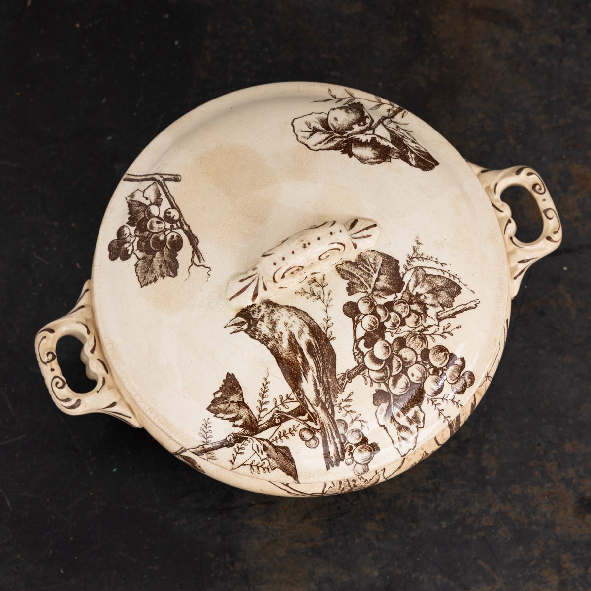 Transferware Tureen with Bird and Vines - elsie green - the french kitchen