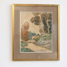 Tree Lined Path Watercolor Painting - elsie green - art
