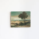 Tree Overlooking Village Oil Painting - elsie green - art