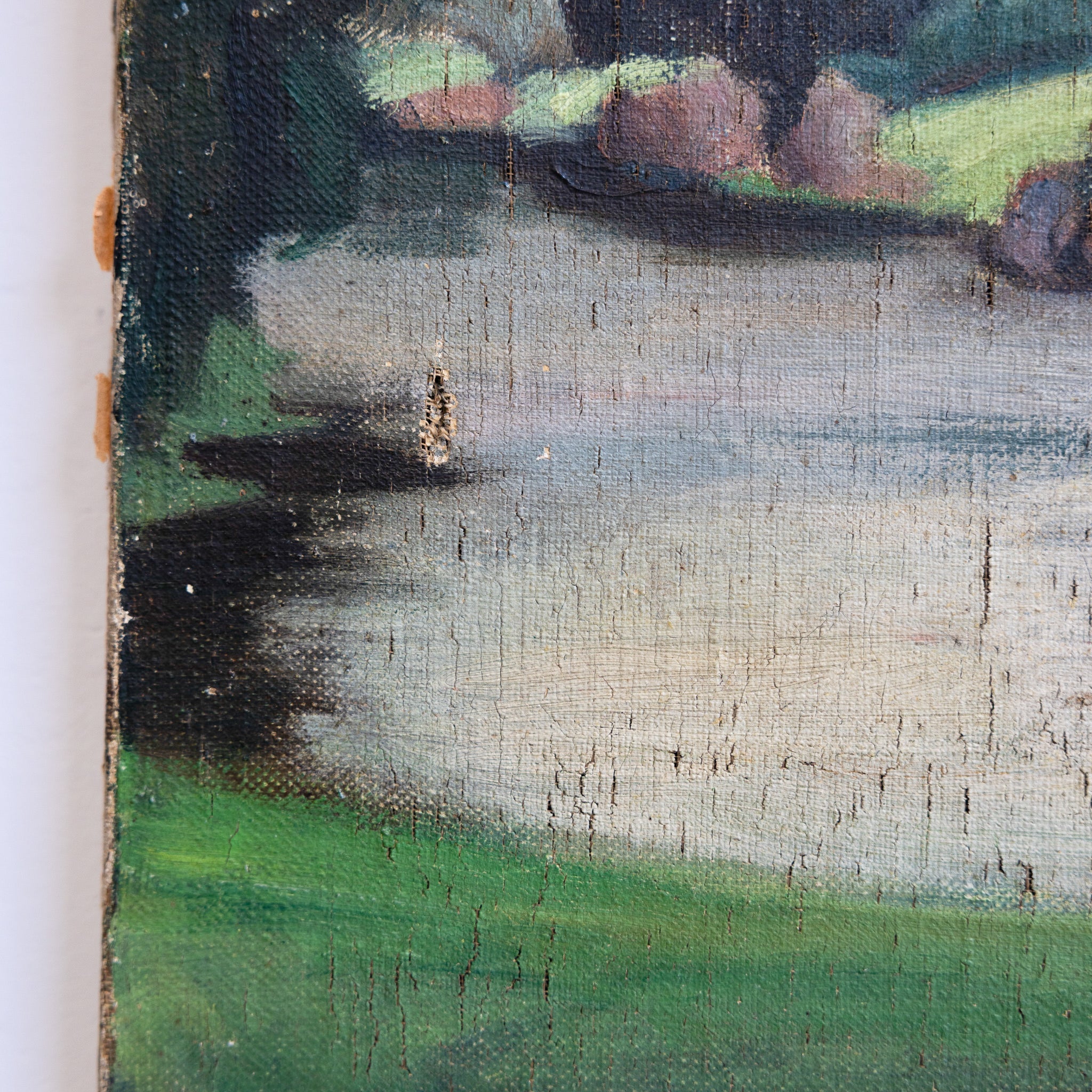 Trees by the Stream Oil Painting - elsie green - art