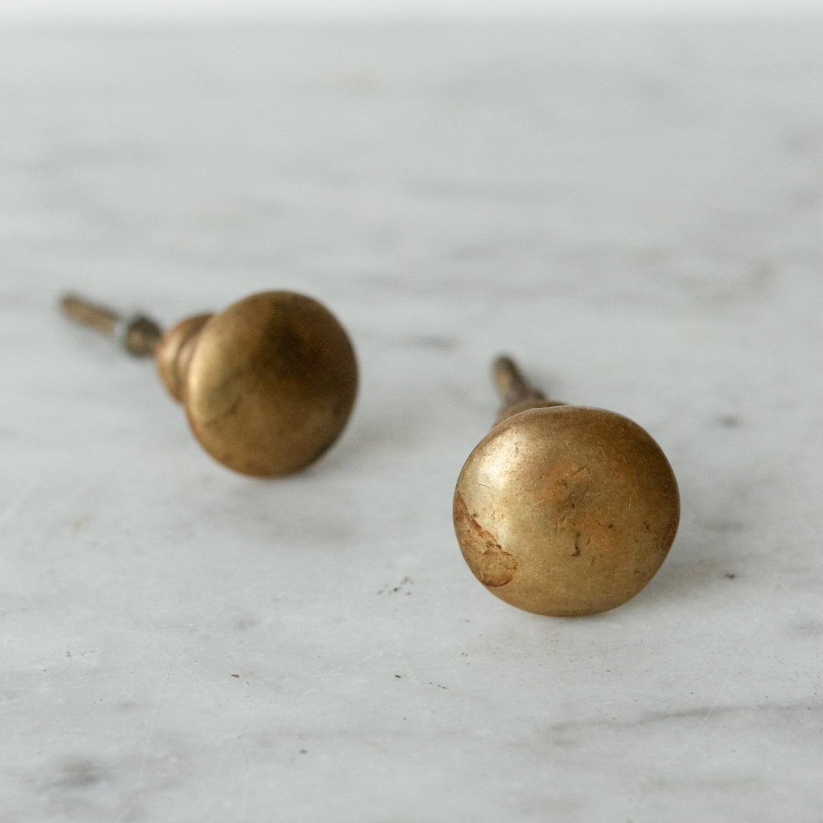 Trio of Antique Brass Cabinet Knobs - elsie green - decor