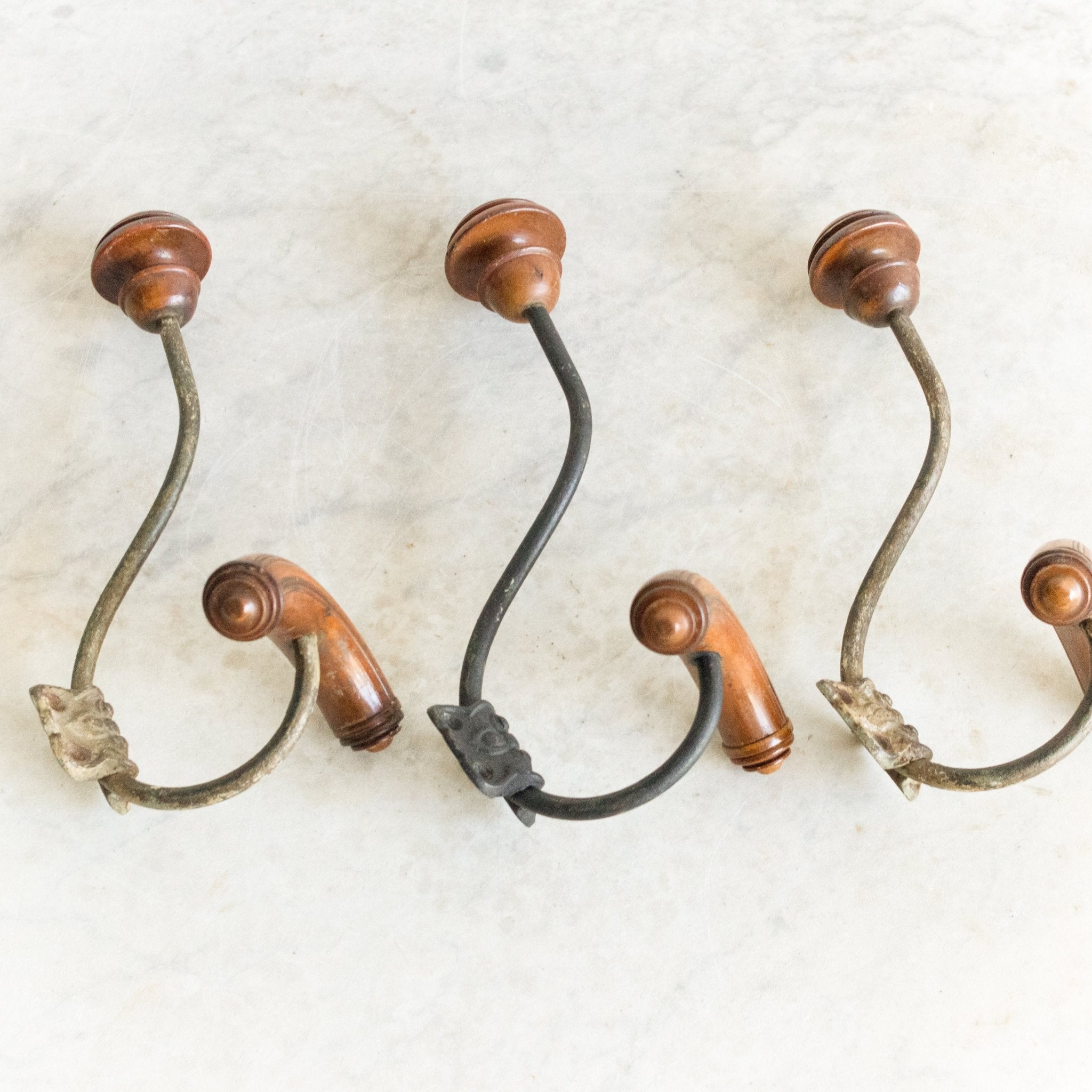Trio of Antique Coat Hooks No. 132 - elsie green - decor