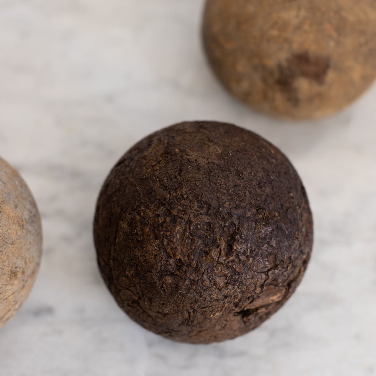 Trio of Antique Wood Game Balls - elsie green - decor