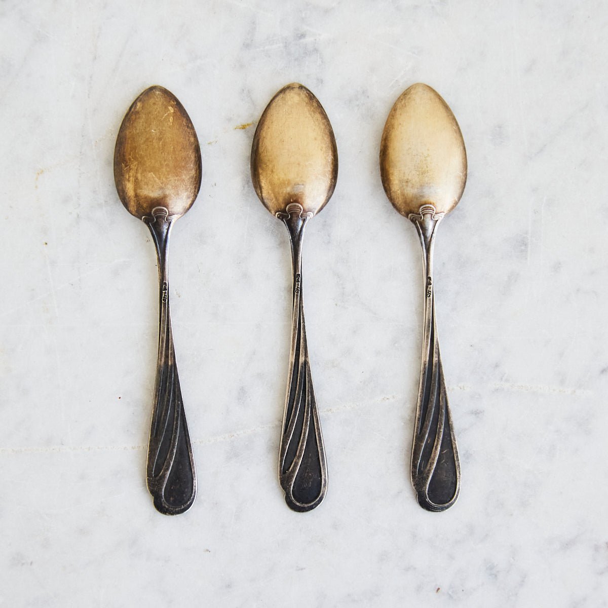 Trio of Art Nouveau French Demitasse Spoons - elsie green - the french kitchen