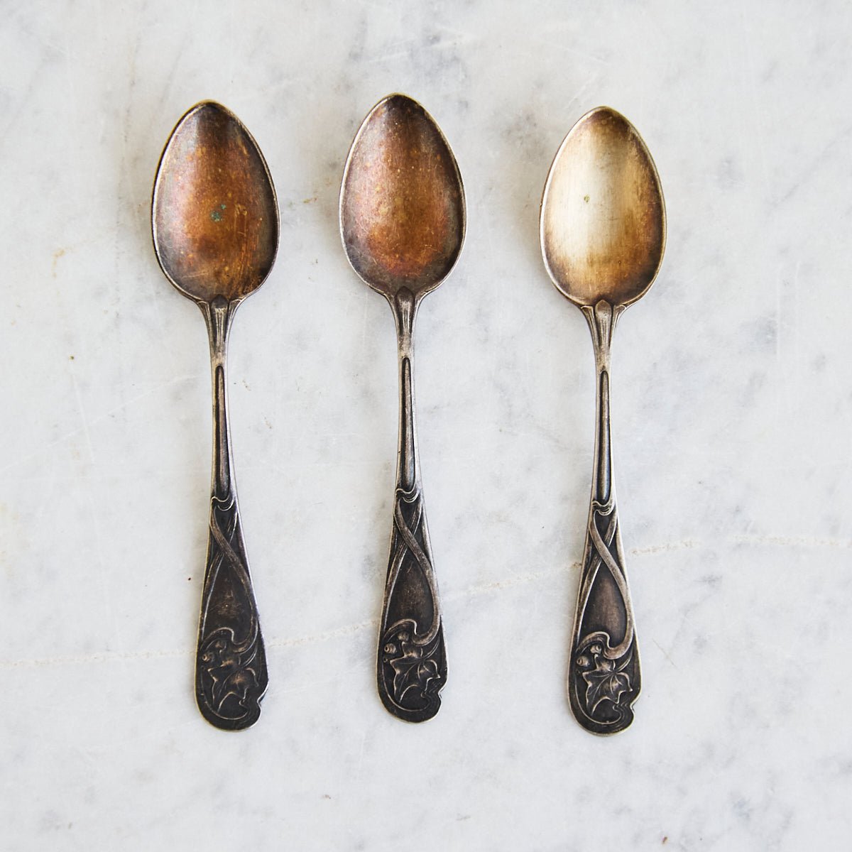 Trio of Art Nouveau French Demitasse Spoons - elsie green - the french kitchen