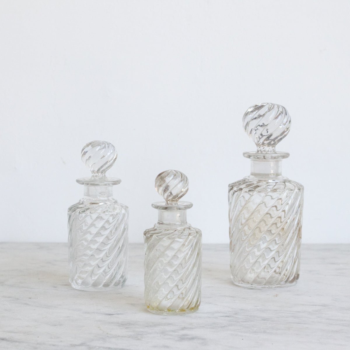 Trio of Baccarat Vanity Bottles - elsie green - decor