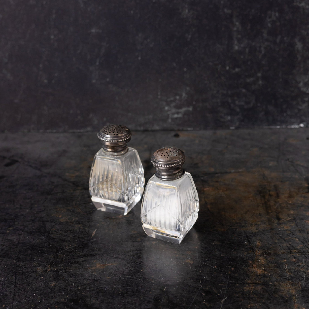 Trio of Crystal and Sterling Shakers - elsie green - the french kitchen