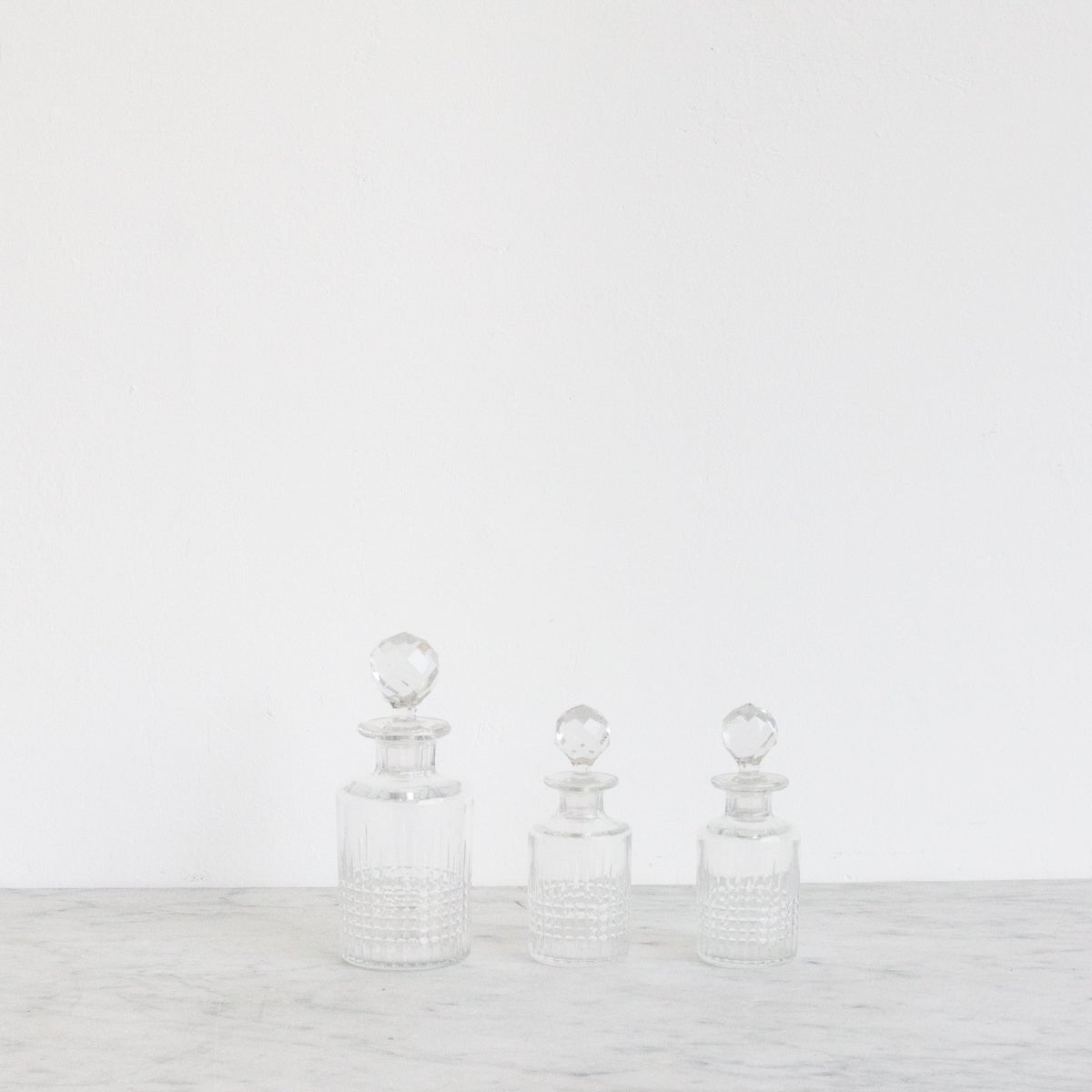 Trio Of Cut Crystal Vanity Bottles - elsie green - Decor