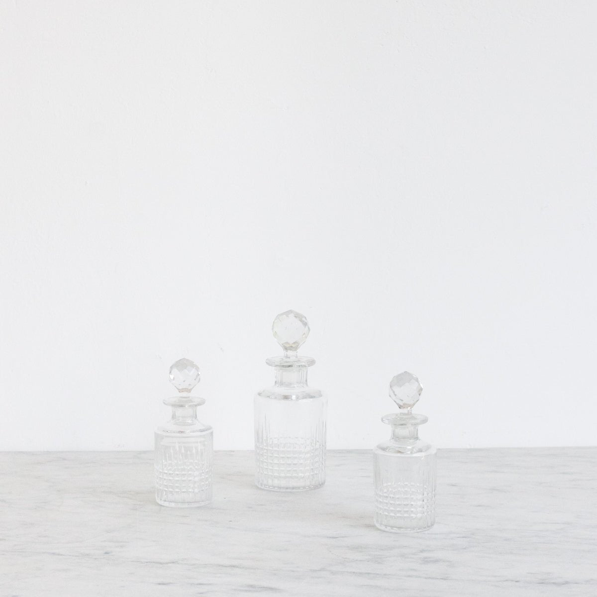 Trio Of Cut Crystal Vanity Bottles - elsie green - Decor