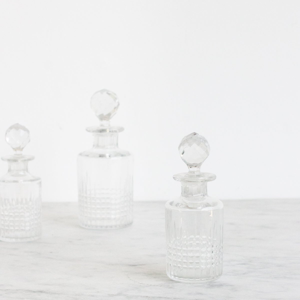 Trio Of Cut Crystal Vanity Bottles - elsie green - Decor