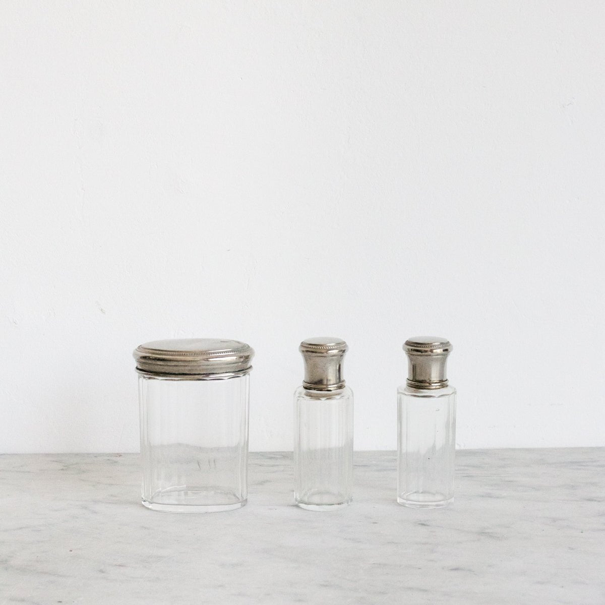 Trio Of Cut Glass Vanity Bottles - elsie green - Decor