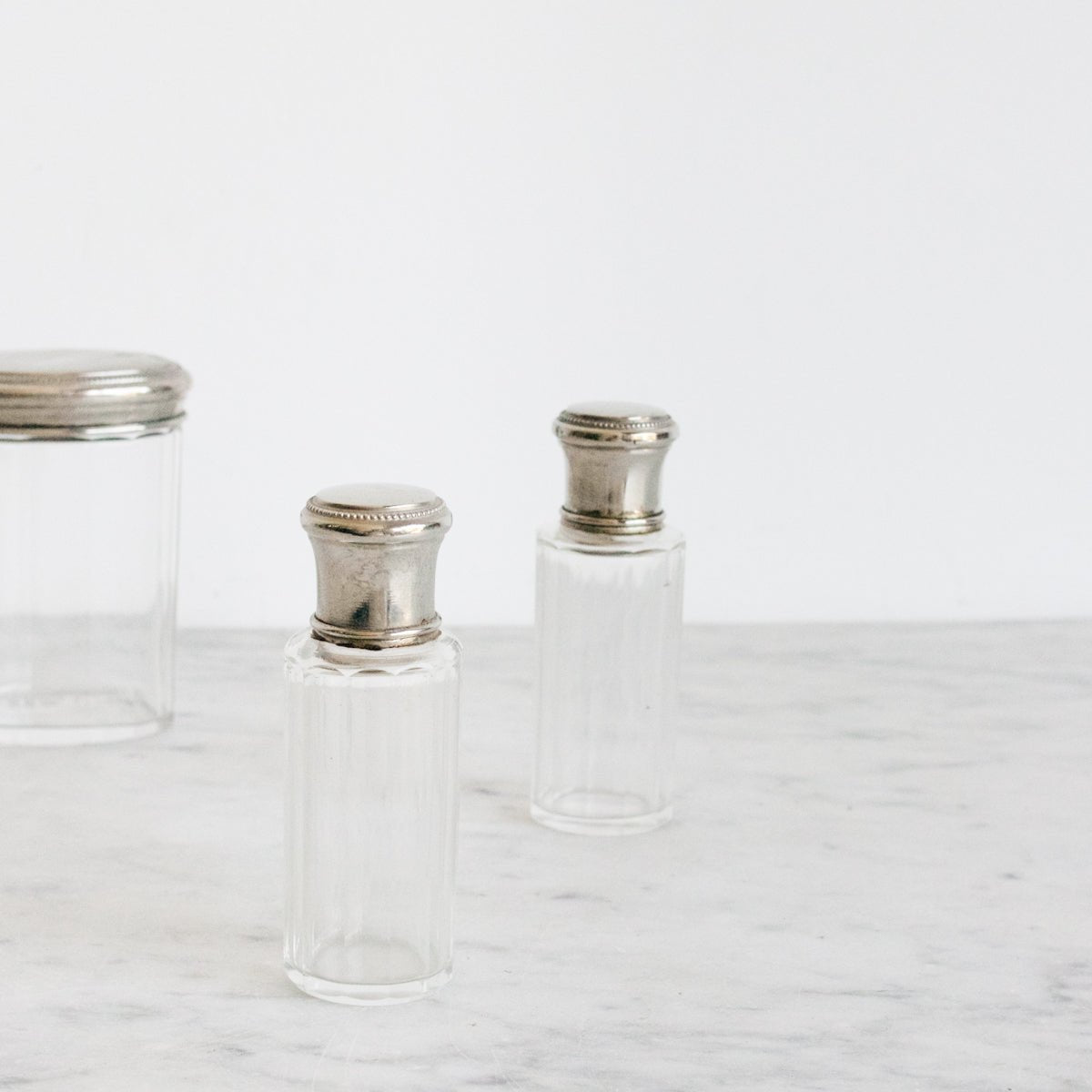 Trio Of Cut Glass Vanity Bottles - elsie green - Decor