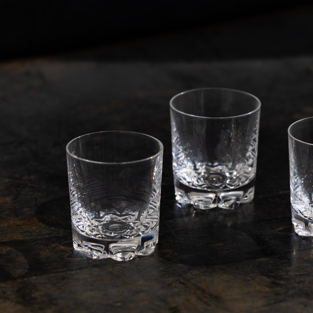 Trio of Etched Crystal Bar Glasses - elsie green - the french kitchen