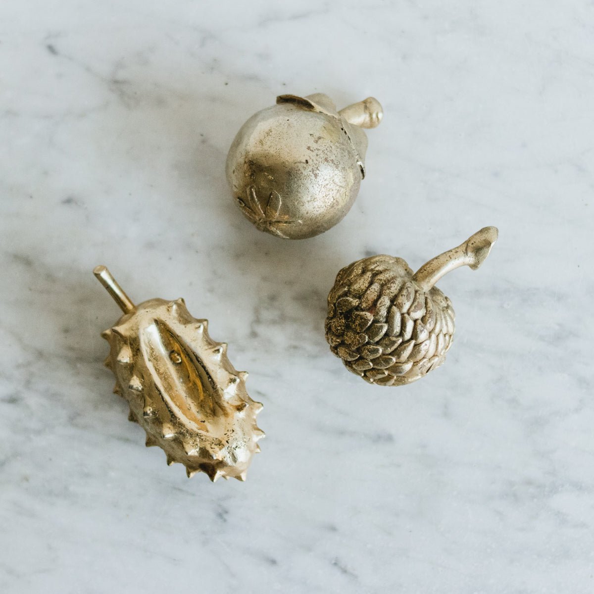 Trio Of Gilded Tropical Fruits - elsie green - decor