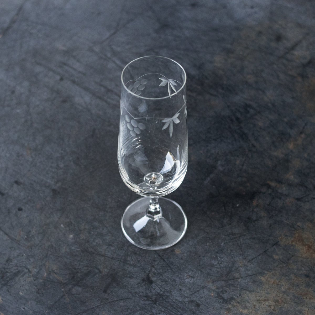 Trio of Grape Cluster Etched Champagne Flutes - elsie green - the french kitchen