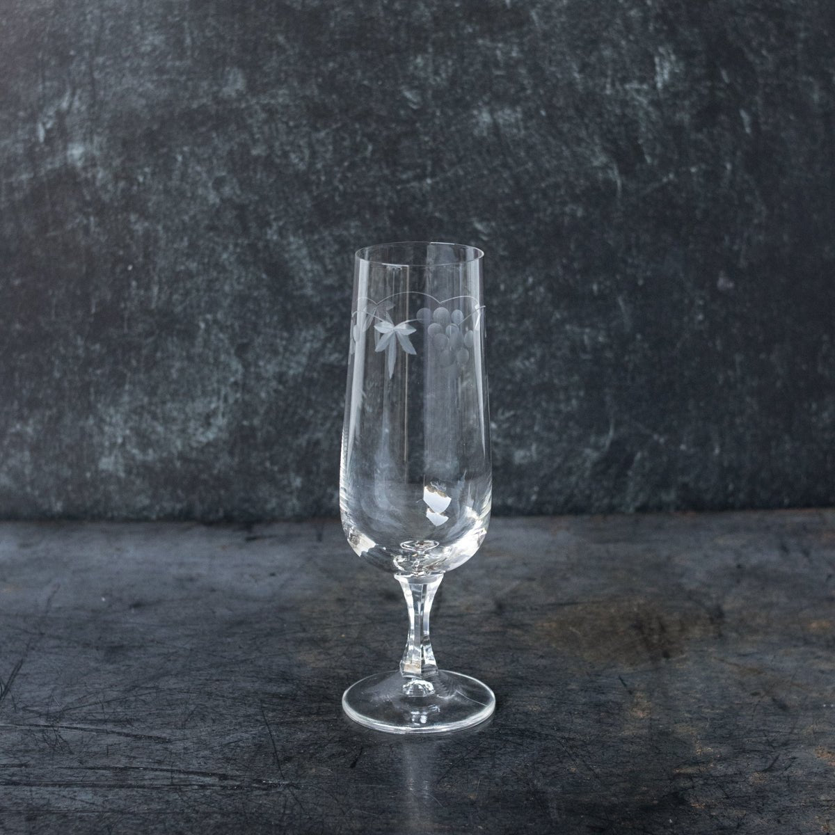 Trio of Grape Cluster Etched Champagne Flutes - elsie green - the french kitchen