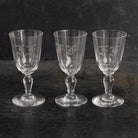 Trio of Monogrammed Crystal Aperitif Glasses - elsie green - the french kitchen