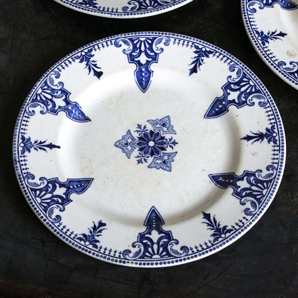 Trio Of Petersbourg Transferware Dinner Plates - elsie green - The French Kitchen