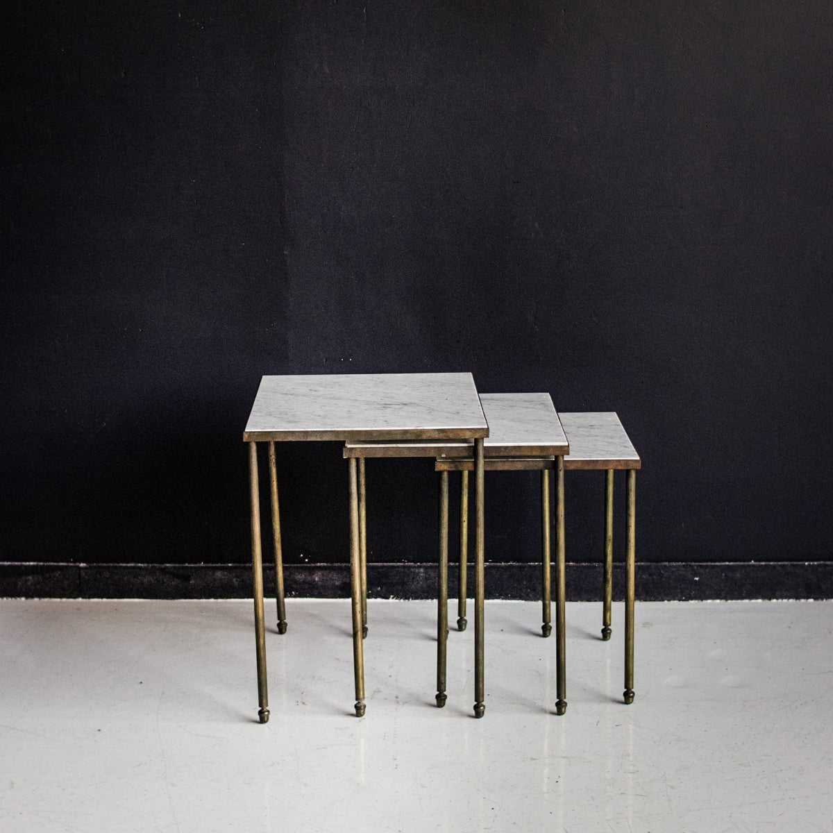 Trio of Petite Marble Side Tables - elsie green - furniture
