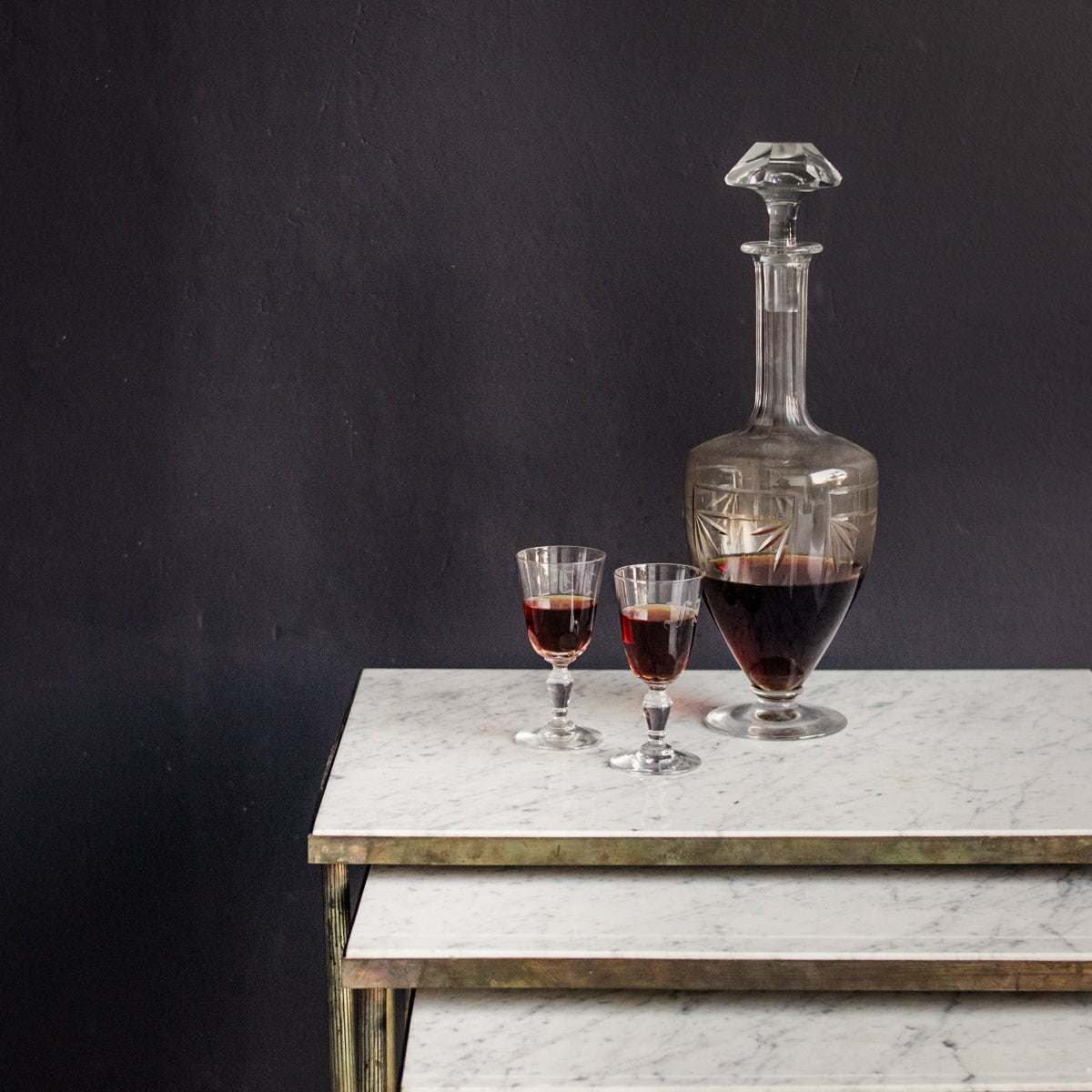 Trio of Petite Marble Side Tables - elsie green - furniture