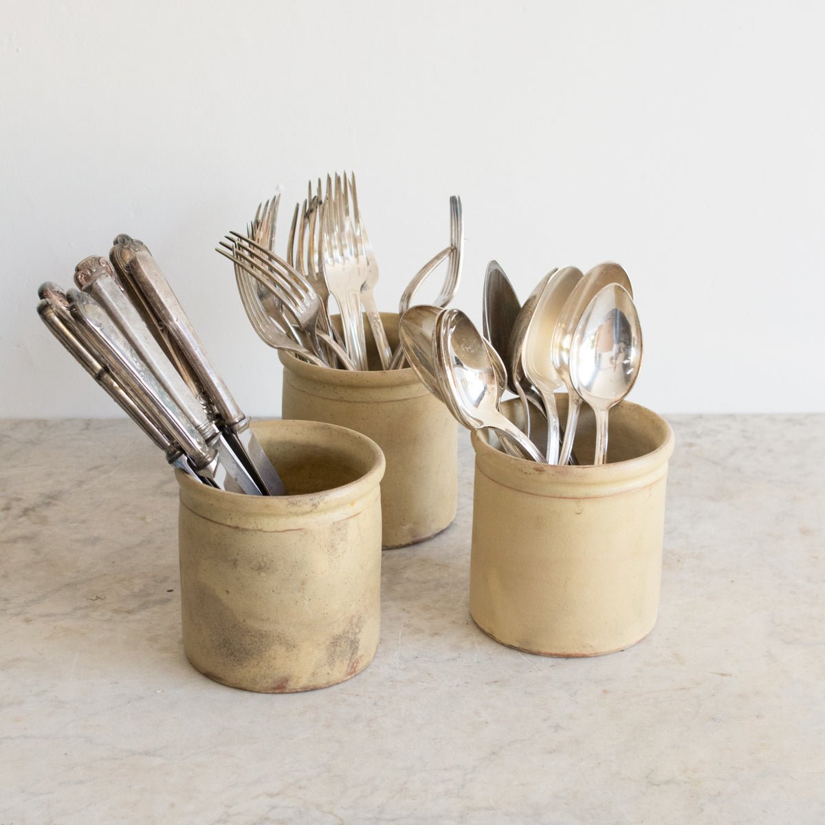 Trio Of Stoneware Confiture Crocks - elsie green - The French Kitchen