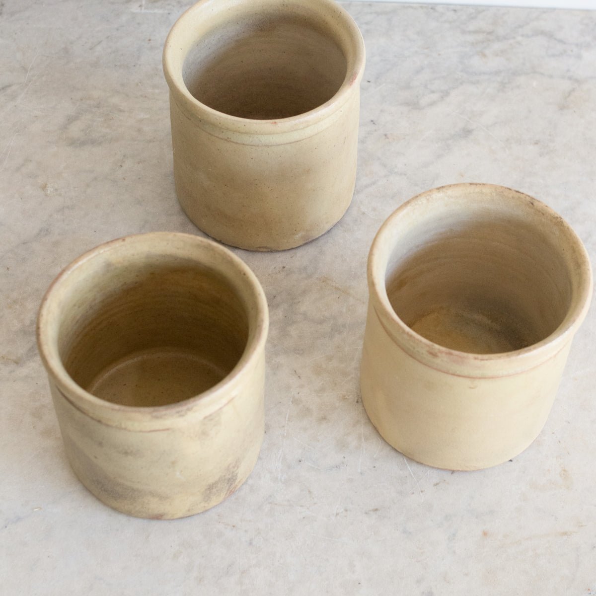 Trio Of Stoneware Confiture Crocks - elsie green - The French Kitchen