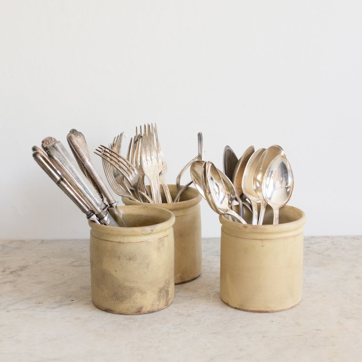 Trio Of Stoneware Confiture Crocks - elsie green - The French Kitchen