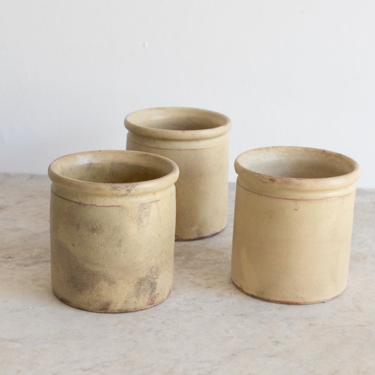 Trio Of Stoneware Confiture Crocks - elsie green - The French Kitchen