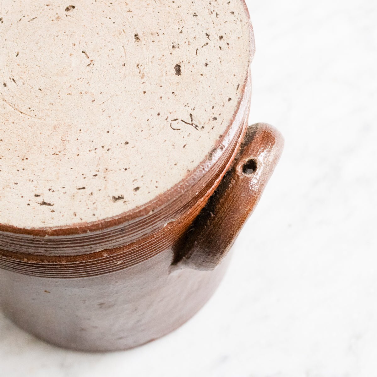 Trio Of Stoneware Crocks With Lids | Brown - elsie green - the french kitchen