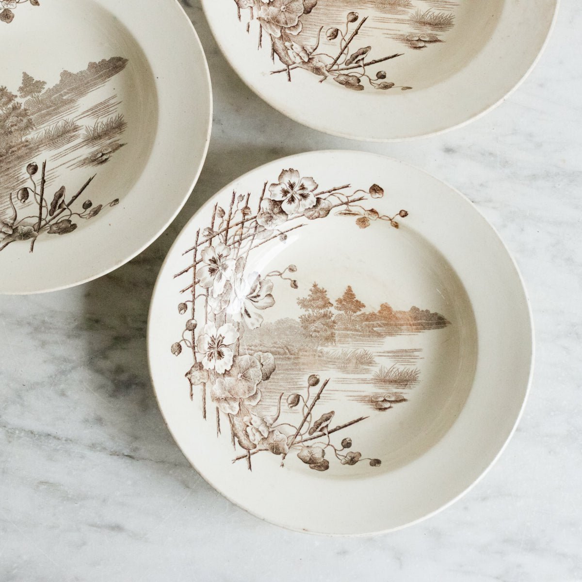 Trio Of Transferware Soup Bowls - elsie green - The French Kitchen