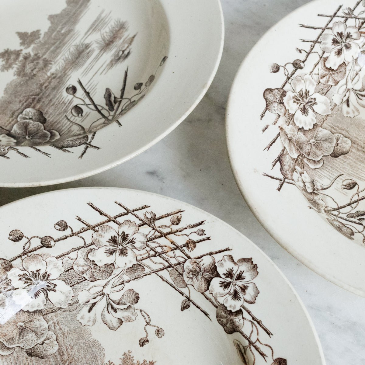 Trio Of Transferware Soup Bowls - elsie green - The French Kitchen
