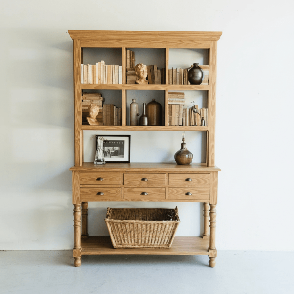 Tudor Reclaimed Wood Library Console - elsie green - Custom Furniture