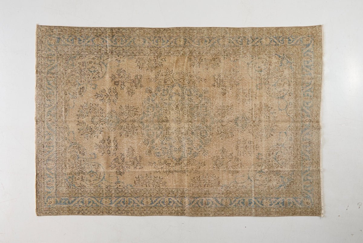 Uzes Vintage Rug | 6'8.5" x 10'1.5" - elsie green - textiles