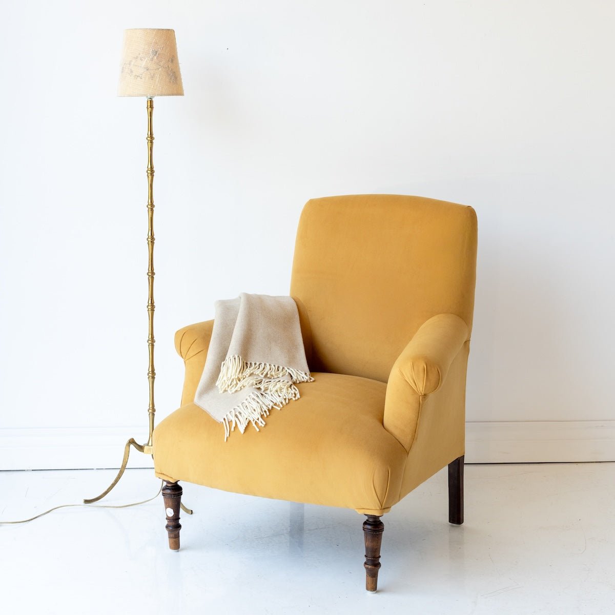 Velvet Napoleon III Arm Chair - elsie green - furniture